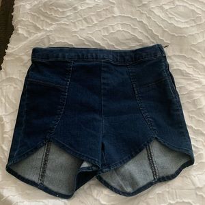 Free People High Rise Petal Brief Denim Shorts